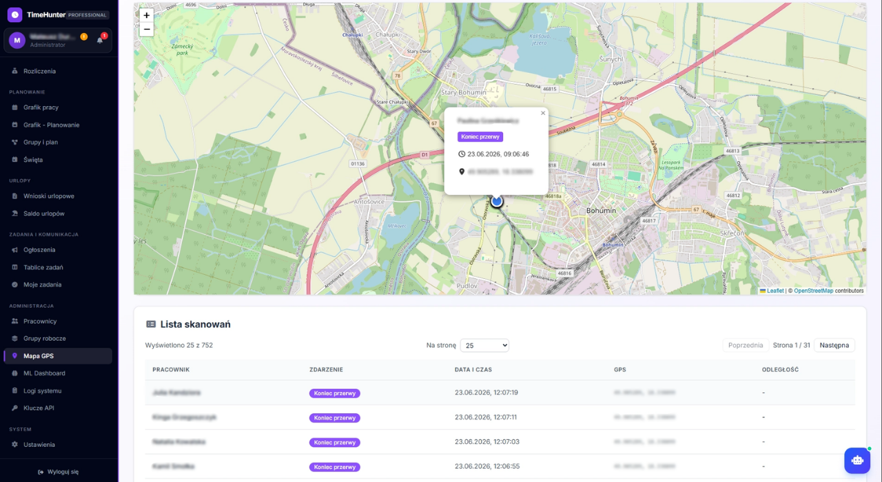 TimeHunter — Mapa GPS